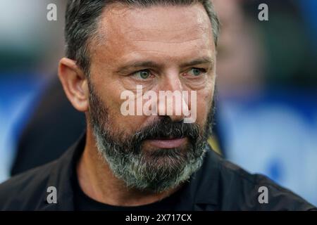 Aktenfoto vom 15.05.2024 von Derek McInnes, der darauf beharrt, dass es nicht die Zeit für Shorts und Sandalen sein wird, wenn Kilmarnock Dundee am Samstag in ihrem letzten Spiel einer erfolgreichen Cinch-Premiership-Kampagne besucht. Ausgabedatum: Freitag, 17. Mai 2024. Stockfoto