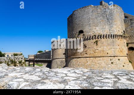 Die aragonesische Burg in der Stadt Otranto, Provinz Lecce, Apulien, Italien Stockfoto