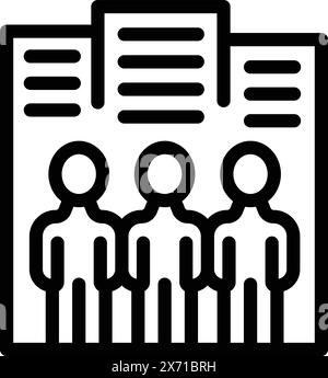 Eine Ikone, die drei Figuren vereint und Teamarbeit und Zusammenarbeit symbolisiert Stock Vektor