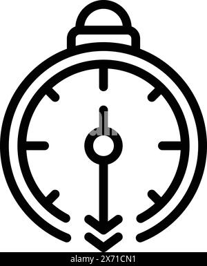 Konturvektor des Symbols für das nicht erfolgreiche Projekt. Verpasste Gelegenheit. Geschäftsplan zusammenbrechen Stock Vektor