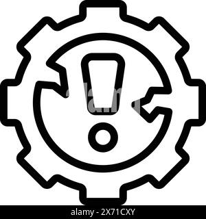 Outline-Vektor des Symbols für Hochfahren/Absturz. Projektaufschlüsselung. Fehlende Marketingstrategie Stock Vektor