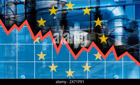 EU-Wirtschaft in der Rezession Stockfoto