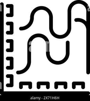 Vektorabbildung einer Messskala mit abstrakter Wellenlinie, die Daten oder Frequenzen darstellt Stock Vektor