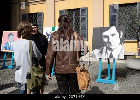 Mailand, Italien. Mai 2024. Gedenkstätte von Luigi Calabresi Milano, Italia - Cronaca Venerdì, 17 Maggio, 2024. (Foto di Marco Ottico/Lapresse) Gedenken an Luigi Calabresi Mailand, Italien - Nachrichten Freitag, 17. Mai 2024. (Foto: Marco Ottico/Lapresse) Credit: LaPresse/Alamy Live News Stockfoto