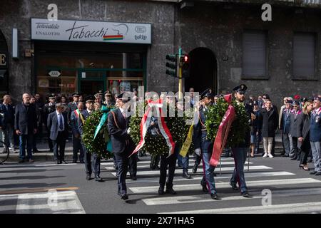 Mailand, Italien. Mai 2024. Gedenkstätte von Luigi Calabresi Milano, Italia - Cronaca Venerdì, 17 Maggio, 2024. (Foto di Marco Ottico/Lapresse) Gedenken an Luigi Calabresi Mailand, Italien - Nachrichten Freitag, 17. Mai 2024. (Foto: Marco Ottico/Lapresse) Credit: LaPresse/Alamy Live News Stockfoto