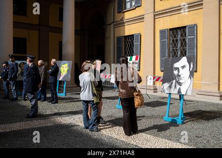 Mailand, Italien. Mai 2024. Gedenkstätte von Luigi Calabresi Milano, Italia - Cronaca Venerdì, 17 Maggio, 2024. (Foto di Marco Ottico/Lapresse) Gedenken an Luigi Calabresi Mailand, Italien - Nachrichten Freitag, 17. Mai 2024. (Foto: Marco Ottico/Lapresse) Credit: LaPresse/Alamy Live News Stockfoto