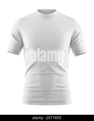 Herren-T-Shirt Mockup: 3D-Rendering auf isoliertem Hintergrund. Stockfoto
