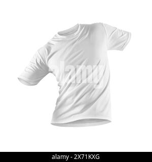 Herren-T-Shirt Mockup: 3D-Rendering auf isoliertem Hintergrund. Stockfoto