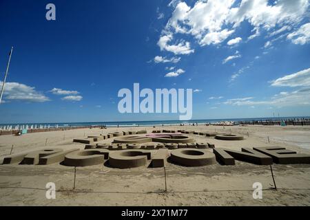 Riccione, Italien. Mai 2024. Strand riccione während der 13. Etappe des Giro d'Italia von Riccione nach Cento, 17. Mai 2024 Italien. (Foto: Gian Mattia D'Alberto/Lapresse) Credit: LaPresse/Alamy Live News Stockfoto