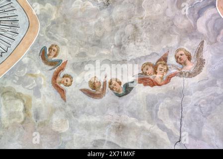 Fresken, Dom, St. Antonius Kloster, UNESCO-Weltkulturerbe, Weliki Nowgorod, Novgorod oblast, Russland Stockfoto