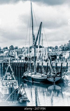 Segelkahn Greta am Dock im Hafen von whitstable Stockfoto