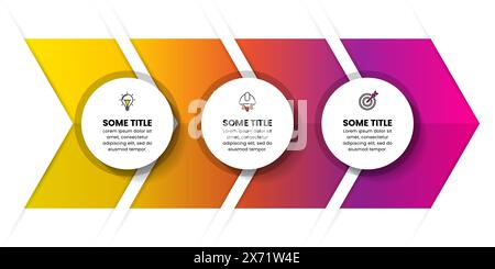 Infografik-Vorlage mit Symbolen und 3 Optionen oder Schritten. Kreise. Kann für Workflow-Layout, Diagramm, Banner, webdesign verwendet werden. Vektorgrafik Stock Vektor