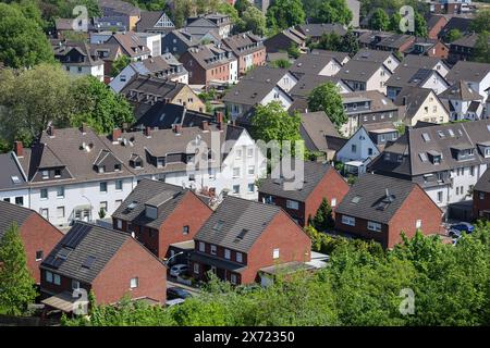 Duisburg, Ruhrgebiet, Nordrhein-Westfalen, Deutschland - Stadtblick, Wohnsiedlung im Stadtteil Wanheim-Angerhausen, Ruhrgebiet Stockfoto