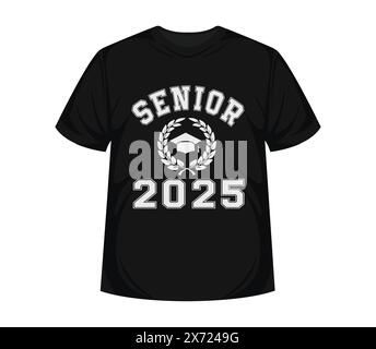 Klasse von 2025, Schriftzug Schriftbanner Gratulation Vorlage für Design Party High School oder College, Graduiertenschrift mit akademischer Kappe Stock Vektor