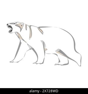 Polar Bär minimalistischer Cartoon-Charakter. Einfaches Symbol. Flaches Element für Grafikdesign isoliert auf weißem Hintergrund Stock Vektor