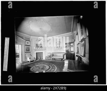 The Parlor, Mt. Vernon, Titel aus Jacke, 'verboten' auf Etikett, Detroit Publishing Co.-Nr. 090010., Geschenk; State Historical Society of Colorado; 1949, Washington, George, 1732-1799, Häuser und Orte. , Wohnungen. , Salons. , Nachlässe. , Usa, Virginia, Mount Vernon (Estate) Stockfoto