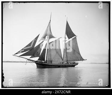 Old Time Welland Canal Schoner, 'J. Duvall' auf Schiff, möglicherweise in Ontario. '2940 G' auf negativ. Detroit Publishing Co.-Nr. 021867., Geschenk; State Historical Society of Colorado; 1949, J. Duvall (Schooner), Schiffe. Stockfoto