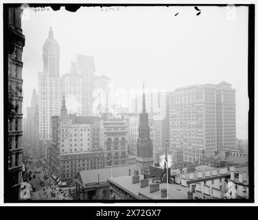 Sänger, City Investing and Hudson Terminal Buildings, New York, New York, New York, New York, Titel aus Jacke., 'G 5124' auf negativ. Detroit Publishing Co.-Nr. 036541., Geschenk; State Historical Society of Colorado; 1949, Bürogebäude. Wolkenkratzer. , Usa, New York (Bundesstaat), New York. Stockfoto