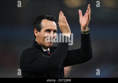 Aktenfoto vom 13-05-2024 des Aston Villa Managers Unai Emery, der zugab, dass es sein „Traum“ sei, die Premier League und Champions League zu gewinnen, nachdem er Aston Villa zu einem historischen Top-4-Ziel geführt hatte. Ausgabedatum: Freitag, 17. Mai 2024. Stockfoto