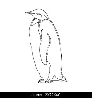 Pinguin Line Art Vektor. Pinguin One durchgehende Linie Design Vektor Illustration isoliert auf weißem Hintergrund. Minimalistische Silhouette Stock Vektor
