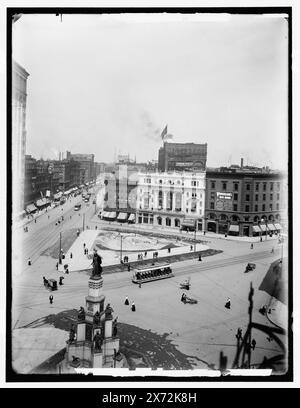 Campus Martius and City Hall, Detroit, mir., Titel vom Kataloger erstellt., Videobilder sind nicht sequenziell; tatsächliche Reihenfolge von links nach rechts ist 1A-22161, 22160, 22162., 'C.A. Shafer' auf dem Gebäude links., Detroit Publishing Co.-Nr. 068072., Geschenk; State Historical Society of Colorado; 1949, City & Town Hall. , Plazas. , Kommerzielle Einrichtungen. , Usa, Michigan, Detroit. Stockfoto