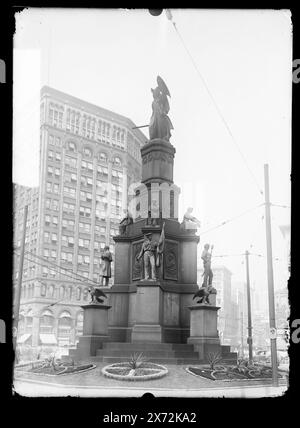 Soldiers' and Sailors Monument, Detroit, mich, Titel aus Jacke, Detroit Publishing Co.-Nr. K 2563., Geschenk; State Historical Society of Colorado; 1949, Monuments & Memorials. , Vereinigte Staaten, Geschichte, Bürgerkrieg, 1861-1865. , Usa, Michigan, Detroit. Stockfoto