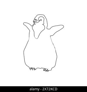 Pinguin Line Art Vektor. Pinguin One durchgehende Linie Design Vektor Illustration isoliert auf weißem Hintergrund. Minimalistische Silhouette Stock Vektor