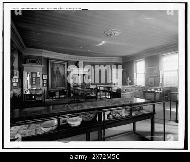 Repräsentantenhaus, Blick nach Osten, Old State House, Boston, Mass. Teil der Old State House Collection, Detroit Publishing Co. No 071597., Geschenk; State Historical Society of Colorado; 1949, Capitols. , Innenräume. , Galerien und Museen. , Usa, Massachusetts, Boston. Stockfoto