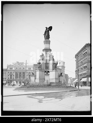 Soldiers' and Sailors' Monument, Detroit, mir. Titel aus Jacke. Detroit Publishing Co.-Nr. 033120., Geschenk; State Historical Society of Colorado; 1949, Monuments & Memorials. , Vereinigte Staaten, Geschichte, Bürgerkrieg, 1861-1865. , Usa, Michigan, Detroit. Stockfoto