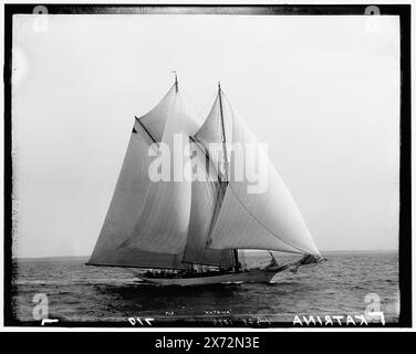 Katrina, Attribution basiert auf Titel und Nummerierung. Wahrscheinlich Indian Harbor Yacht Club., '707' und 'I.H.' auf negativ. No. Detroit Publishing Co. No., Geschenk; State Historical Society of Colorado; 1949, Katrina (Yacht), Schooners. Stockfoto