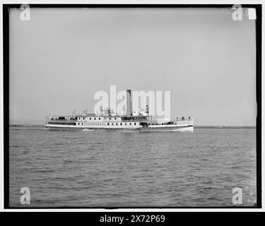 Dampfer Ticonderoga, Lake Champlain, New York, Titel aus Jacke, '3652' auf negativ. Detroit Publishing Co.-Nr. 034475., Geschenk; State Historical Society of Colorado; 1949, Ticonderoga (Seitenrad), Seen & Teiche. , Seitenräder. , Usa, Champlain, Lake. , Vereinigte Staaten, New York (Bundesstaat) Stockfoto