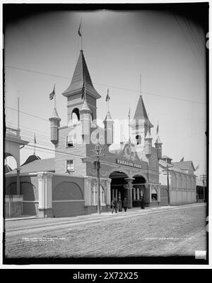 Eintritt zum Paragon Park, Nantasket Beach, Mass., '2830' auf negativ. Detroit Publishing Co.-Nr. 018801., Geschenk; State Historical Society of Colorado; 1949, Vergnügungsparks. , Gates. , Usa, Massachusetts, Nantasket Beach. Stockfoto