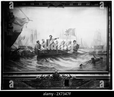 Battle of Lake Erie, von Powell, in der Hauptstadt Washington, Titel in Detroit, Thistle Publications (1912): Perry's Victory, Battle of Lake Erie., Foto eines Gemäldes signiert 'W. H. Powell, 1873' im United States Capitol., 'WHJ-210-02' auf negativ., entsprechende Glastransparenz (D4-14221) verfügbar auf Videobild 1A-29703., Detroit Publishing Co.-Nr. M 14221, 014221., Gift; State Historical Society of Colorado; 1949, Lake Erie, Battle of, 1813. , Seekriegsführung. , USA, Geschichte, Krieg von 1812. , Usa, Erie, Lake. Stockfoto