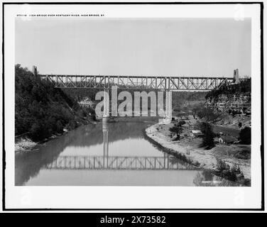 High Bridge über Kentucky River, High Bridge, Ky., Detroit Publishing Co. No. 073066., Geschenk; State Historical Society of Colorado; 1949, Railroad Bridges. , Flüsse. , Usa, Kentucky, High Bridge. , Usa, Kentucky, Kentucky River. Stockfoto