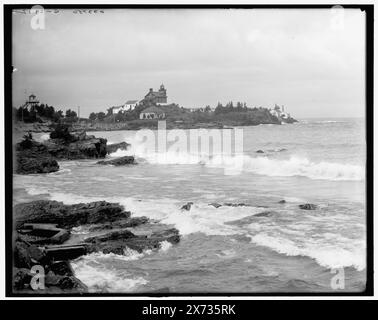 Light House Point, Marquette, mich. Titel aus Jacke., 'G 2212' auf negativ. Detroit Publishing Co.-Nr. 033750., Geschenk; State Historical Society of Colorado; 1949, Leuchttürme. , Capes (Küsten) , Usa, Michigan, Marquette. Stockfoto