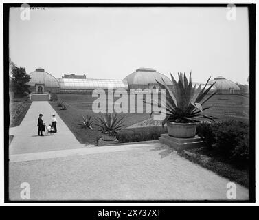 Conservatory, Washington Park, Chicago, Illinois, Titel von Jackett. möglicherweise von Hans Behm., Detroit Publishing Co. No. 034726., Geschenk; State Historical Society of Colorado; 1949, Parks. , Gewächshäuser. , Usa, Illinois, Chicago. Stockfoto