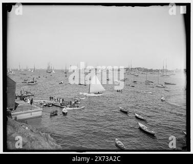 Hafen von Crocker Park, Marblehead, Mass., Titel von Jackett, '2842' auf negativ. Detroit Publishing Co.-Nr. 034132., Geschenk; State Historical Society of Colorado; 1949, Yachts. , Hafen. , Boote. , Usa, Massachusetts, Marblehead. Stockfoto