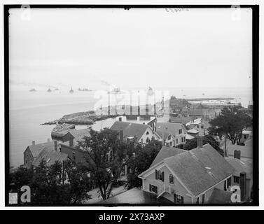 Nordatlantikgeschwader im Hafen, Rockport, Mass., Titel aus der Jacke, '3446' auf negativ. Detroit Publishing Co.-Nr. 034453., Geschenk; State Historical Society of Colorado; 1949, Harbors. , Kriegsschiffe, Amerikaner. , Wohnungen. , Usa, Massachusetts, Rockport. Stockfoto