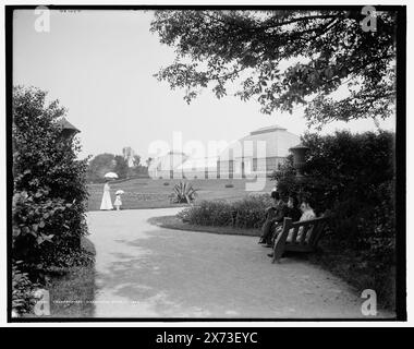 Conservatory, Washington Park, Chicago, Illinois, möglicherweise von Hans Behm., Detroit Publishing Co. No. 070180., Geschenk; State Historical Society of Colorado; 1949, Parks. , Gewächshäuser. , Usa, Illinois, Chicago. Stockfoto