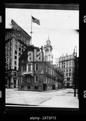 Old State House, Boston, Mass., Titel des Katalogers, No. Detroit Publishing Co. No., Gift; State Historical Society of Colorado; 1949, Capitols. , Usa, Massachusetts, Boston. Stockfoto