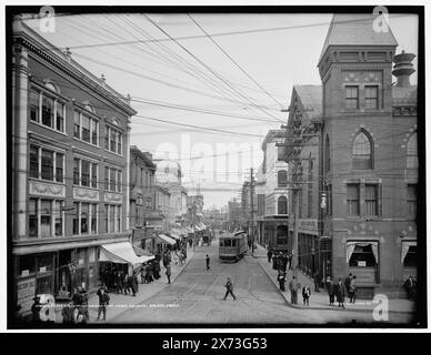 Essex St., Blick nach Norden vom Stadtplatz, Salem, Mass., 'No. 38' auf negativ, Detroit Publishing Co.-Nr. 078024., Geschenk; State Historical Society of Colorado; 1949, Streets. , Kommerzielle Einrichtungen. , Usa, Massachusetts, Salem. Stockfoto