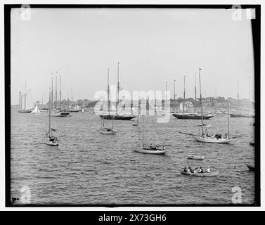 Hafen von Crocker Park, Marblehead, Mass., Titel von Jackett, '2843' auf negativ. Detroit Publishing Co.-Nr. 034133., Geschenk; State Historical Society of Colorado; 1949, Yachts. , Hafen. , Usa, Massachusetts, Marblehead. Stockfoto