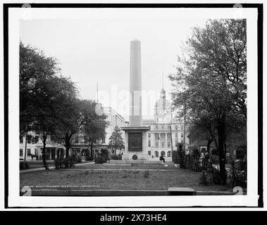 Green sic Monument and City Hall, Savannah, Ga, 'G 4202' auf negativ. Detroit Publishing Co.-Nr. 070126., Gift; State Historical Society of Colorado; 1949, Greene, Nathanael, 1742-1786, Denkmäler. , Denkmäler und Denkmäler. , Stadthalle und Rathäuser. , Plazas. , Usa, Georgia, Savannah. Stockfoto