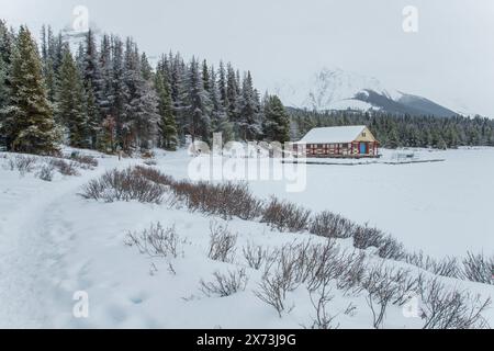 Kanada, Alberta, Jasper National Park, Maligne Lake Stockfoto