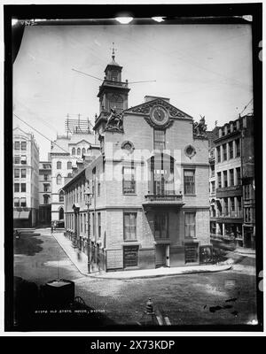 Old State House, Boston, Date Based on Detroit, Catalogue F (1899)., Detroit Publishing Co.-Nr. 011342., Geschenk; State Historical Society of Colorado; 1949, Old State House (Boston, Mass.), Capitols. , Usa, Massachusetts, Boston. Stockfoto
