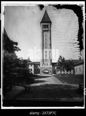 Fort Sheridan, Illinois, Turm über allgemeinen Vierteln, entsprechende Glastransparenz (gleicher Seriencode) verfügbar auf Videobildschirm 1A-28901., Detroit Publishing Co.-Nr. 04847., Geschenk; State Historical Society of Colorado; 1949, Towers. , Baracken. , Forts & Fortifications. , Usa, Illinois, Fort Sheridan. Stockfoto