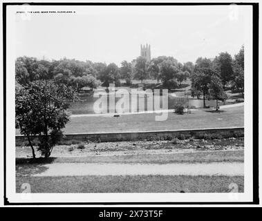 The Lake, Wade Park, Cleveland, Ohio, Detroit Publishing Co.-Nr. 072381., Geschenk; State Historical Society of Colorado; 1949, Parks. , Seen und Teiche. , Usa, Ohio, Cleveland. Stockfoto