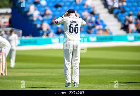 Hove UK 17. Mai 2024 - Nummer 66 Joe Wurzel von Yorkshire im Feld während des ersten Tages des Cricket-Spiels zwischen Sussex und Yorkshire in der Vitality County Championship League auf dem 1. Central County Ground in Hove: Credit Simon Dack /TPI/ Alamy Live News Stockfoto