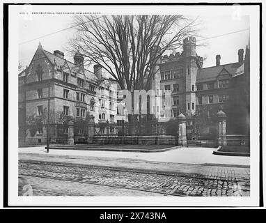 Vanderbilt Hall, Yale College, New Haven, Conn., entsprechende Glastransparenz (mit demselben Serien-Code) verfügbar auf Videodisc Frame 1A-29560., Attribution to Jackson Based on negative D4-13317., Detroit Publishing Co.-Nr. 013318., Geschenk; State Historical Society of Colorado; 1949, Bildungseinrichtungen. , Usa, Connecticut, New Haven. Stockfoto