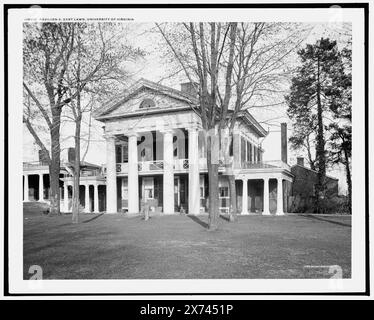 Pavilion X, East Lawn, University of Virginia, Detroit Publishing Co.-Nr. 018431., Geschenk; State Historical Society of Colorado; 1949, Universities & Colleges. , Bildungseinrichtungen. , Schlafsäle. , Usa, Virginia, Charlottesville. Stockfoto